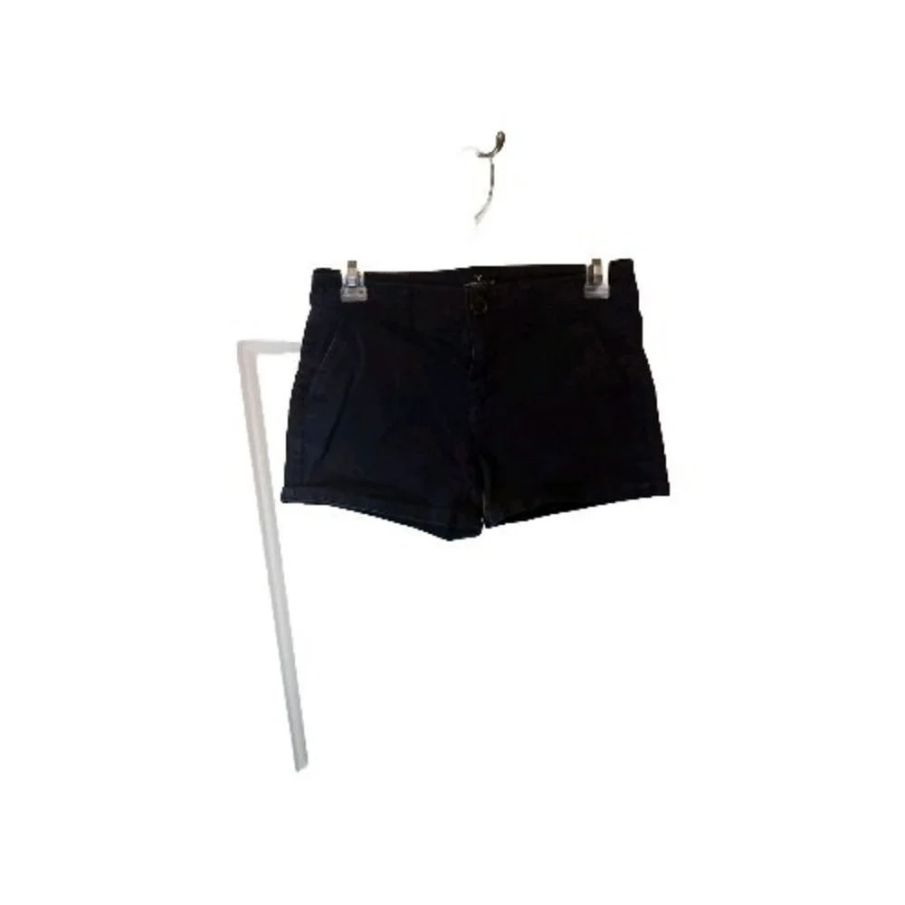American Eagle Outfitters Midi Shorts Womens Size 00 Black‎ Chinos Rolled Hem